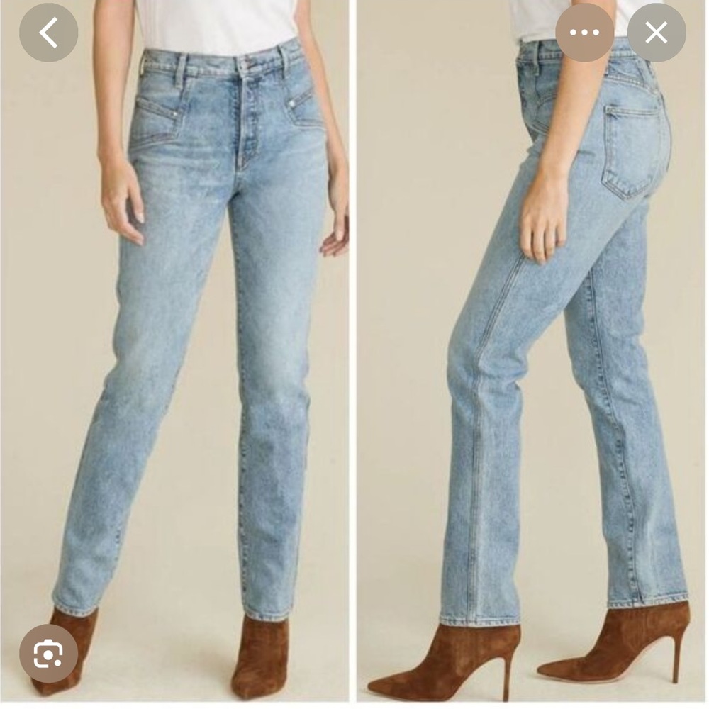 Veronica Beard Womens Slim Straight Ryleigh High Rise Jeans Blue Size 26